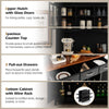 Kitchen Storage Cabinet Sideboard Freestanding Buffet Cupboard Adjustable Shelf