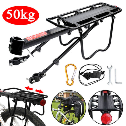 Aluminum Alloy Bicycle Rear Pannier Rack Carrier Bag Luggage Cycle Mountain Bike