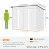 Garden Shed Outdoor Storage Tool Organizer w/ Double Sliding Door
