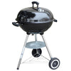 57cm Charcoal Grill BBQ with Thermometer, Stand Wheels& Cooker with Porcelain
