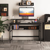 Mondeer 120cm Computer Desk with 2 Storage Shelves Removable Monitor Stand Black