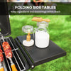Portable Foldable Gas Barbecue Grill with Thermometer, Lid, Black