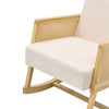 Modern Rattan Style Rocking Chair Fireside Lounge Rocking Armchair Wooden Frame