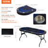 VEVOR 8 Player Oval Foldable Poker Table Casino Blackjack Texa Holdem Table 72"