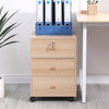 Mobile 3 Drawers Filing Cabinets Printer Stand Pedestal Lockable Bedside Table