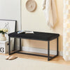 Black Bed Bench End Stool Tufted Upholstered Accent Chair Ottoman Seat Fabric