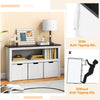 Kids Toy Organizer 3 Bin Storage Cabinet Bookcase Wooden Bookshelf Display Rack