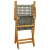 Cizuho 3 Piece Bistro Set Grey Poly Rattan and Solid Wood,Small Table and T5O5