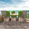 2 Pcs Swivel Bar Height Stools Chairs Swivel Garden Patio Chairs W/ High Back