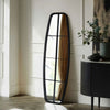 38x120CM WINDOW STYLE MIRROR LIVING ROOM DECOR HALLWAY GARDEN WALL GLASS (BLACK)