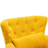 Yellow Linen Armchair Occasional Accent Chair WingBack Lounge with Waist Pillow