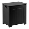 Black Wooded Laundry Storage Chest Bathroom Cabinet With Lid Laundry Basket New