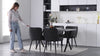 2x Grey Luxury Dining Chair Faux Leather Restaurant Kitchen Chairs Metal Legs