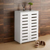 2 Door Shoe Storage Cabinet Rack Stand White Wooden Cupboard Slatted Doors Oslo