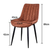 2x Dining Chairs Faux Leather Brown PU Padded Metal legs Restaurant Chair