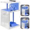 High Gloss Side Coffee Table 2 Tier Bedside End Table With LED Light Living Room