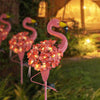 Solar Powered LED Flamingo Flowers Stake Light Outdoor Garden Yard Lawn Ornament