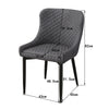Pair Grey Faux Leather PU Dining Chairs Dining Room Chair Retro Modern Kitchen