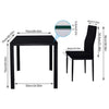 75cm Square Glass Top Table and 2/4 High Back Chairs Set Dining Kitchen Room Set