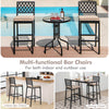 2 PCS Pub Bar Chairs Barstools Metal Frame Garden Patio Dining Chairs w/Cushions