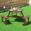 Indoor Outdoor Wooden Picnic Table Bench Garden Patio Pub Chair 6 Seats