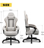 Ergonomic Gaming Chair with Footrest Fabric Lumbar Support 360 Swivel Seat Ivory