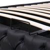 LED Bed Frame Faux Leather Gas Lift Up Ottoman Storage Bed 4ft6 Double Bed Black