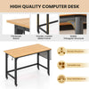 Computer Workstation Rolling Writing Study Desk On Wheels-Natural