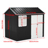 LARGE Galvanised Metal Garden Shed Apex Pent Roof Window Storage and 2 Doors
