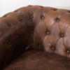 Luxury Distressed Tan Leather Reception Armchair Button Back Padded Seat Chair