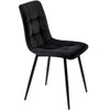 Set of 4 Dining Chairs with Backrest Metal Legs Living Room Kitchen Chairs Black