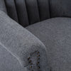 Upholstered Linen Fabric Armchair Wingback Scallop Chair Rivet Lounge Sofa Seat