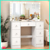 Dressing Table Vanity Set With LED Mirror Drawer Make up Desk Bedroom Furniture