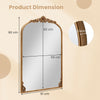 Antiqued Gold Wall Mirror 90 cm x 61 cm Dramatic Arched Mirror-Gold