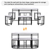 Dining Table Chair Set Marble Effect Top Kitchen Table 6x Stools for Dining Room