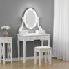 Vintage Dressing Table Stool Baroque Floral Padded Seat Piano Chair Make-Up Seat