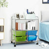 Drawers Storage Trolley Home Office Stationary Rolling Utility Cart Display Rack