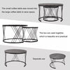 Set of 2 Marble Pattern Top Nesting Coffee Table Side End Table for Living Room