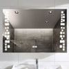 IR Motion Sensor Activated Bathroom Mirror LED Lights Clock 240V Socket Demister