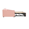 Day Bed LED Upholstered 3ft Single Sofa Bed with Trundle Bed Velvet Fabric Pink