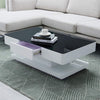 High Gloss Coffee Table for Living Room White Tempered Glass Top Coffee Table