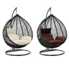 Rattan Effect Garden Hanging Egg Swing Chair Patio Hammock with Cushion Relaxing