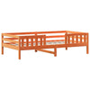 Bed and Set with Roof Wax Brown 80x200 Solid Wood Pine D8P0