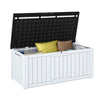 Outdoor Garden Storage Box 450L, Waterproof, Lockable, Resin Deck Box, Brown