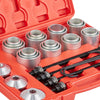 28PCS Press and Pull Sleeve Kit Bush Bearing Removal Kit Steel Case Tool