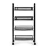 4 Tier Kitchen Rotating Storage Trolley Cart Vegetable Mobile Shelf Rack +Rollen