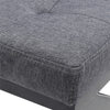 Grey Ottoman Pouffe Stool Linen Footstool Dressing Vanity Chair X Shape Leg Seat
