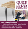 Dining Table, Live Edge Effect Top Kitchen Table, 1.6m Wooden Table, Metal Legs
