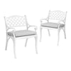 Cast Aluminium Garden Table And Chairs Outdoor Dining Bistro Furniture White Set