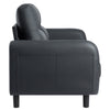 Black Ergonomics 2 Seater Sofa Modern High Back Fabric Couch Wood Legs 2 Pockets
